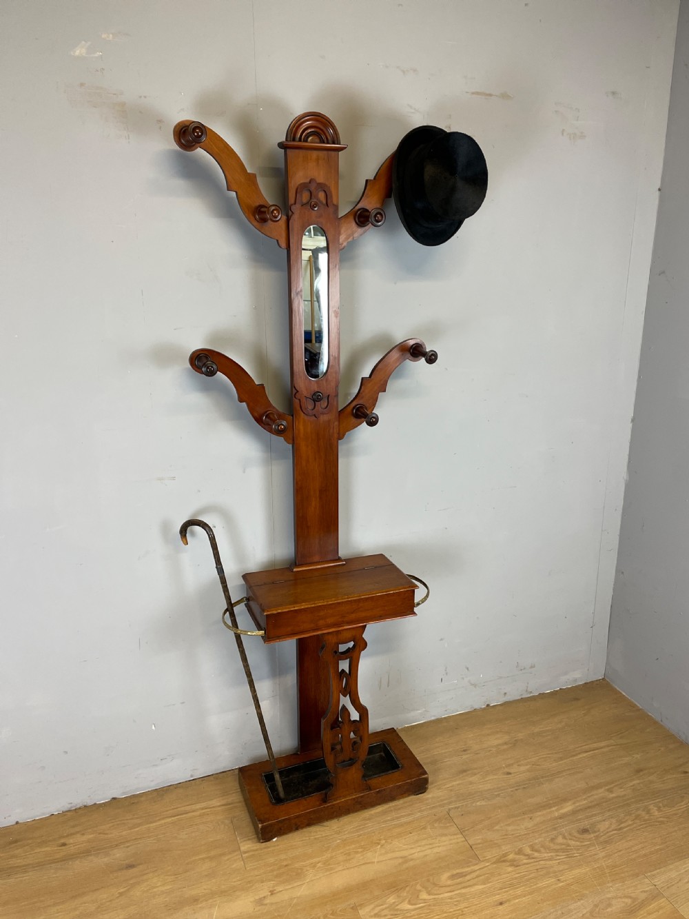 Antique Victorian mahogany hall stand  View XI