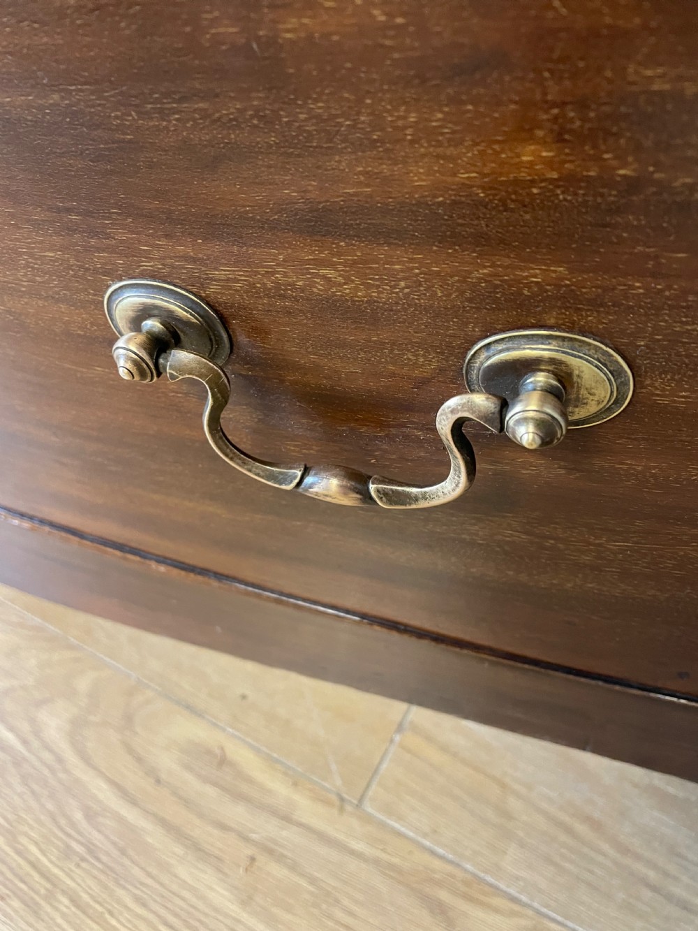 Antique C19TH mahogany bow front wardrobe  View II