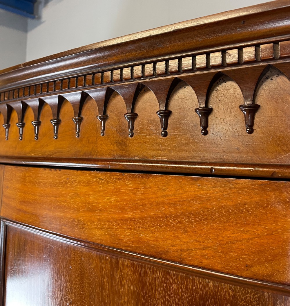 Antique C19TH mahogany bow front wardrobe  View VII