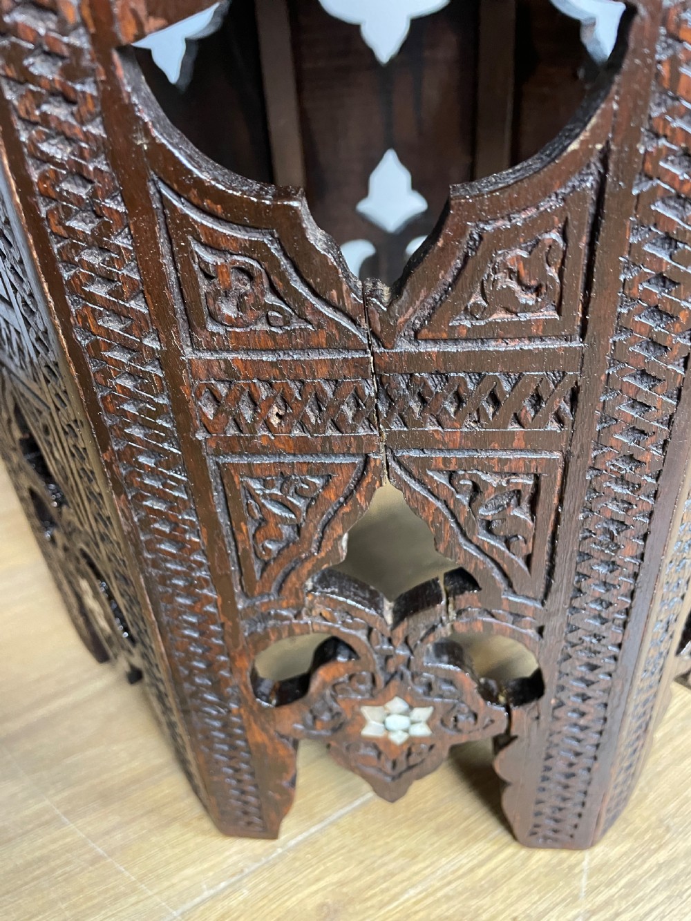 C19TH near pair of carved Anglo  Indian  octagonal tables  View V