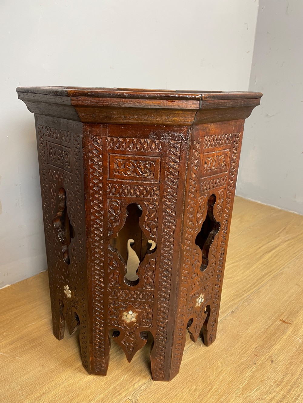 C19TH near pair of carved Anglo  Indian  octagonal tables  View VII