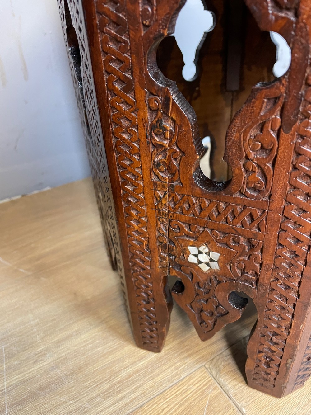 C19TH near pair of carved Anglo  Indian  octagonal tables  View VIII