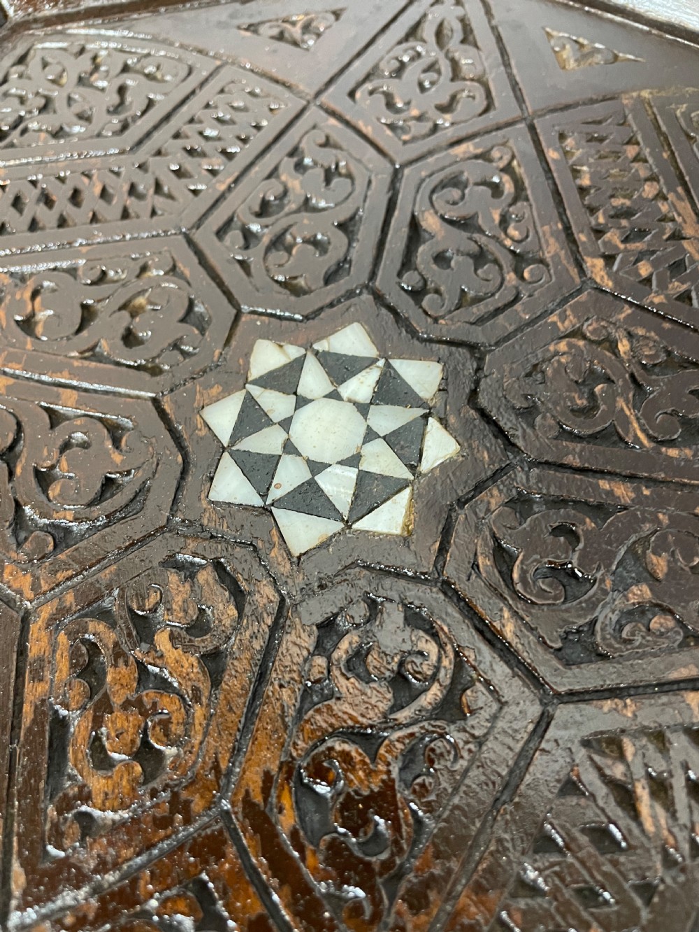 C19TH near pair of carved Anglo  Indian  octagonal tables  View XIV