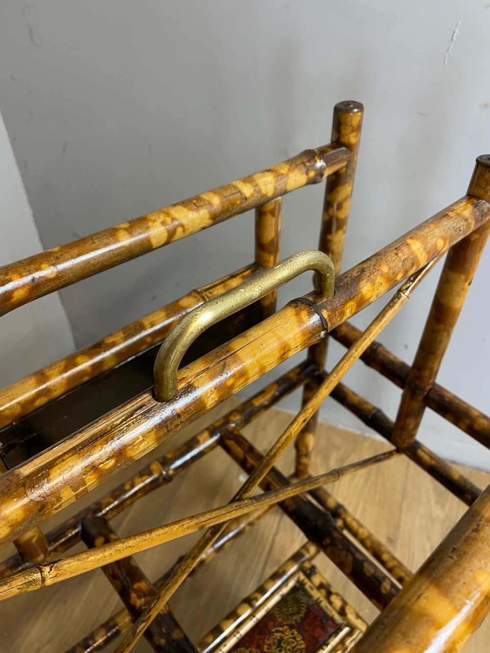 Nineteenth century bamboo magazine rack  View III