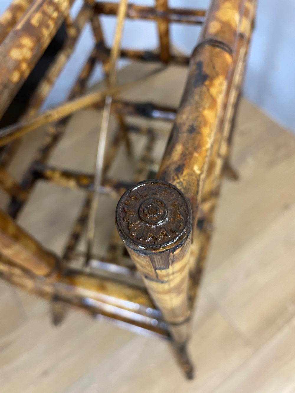 Nineteenth century bamboo magazine rack  View V