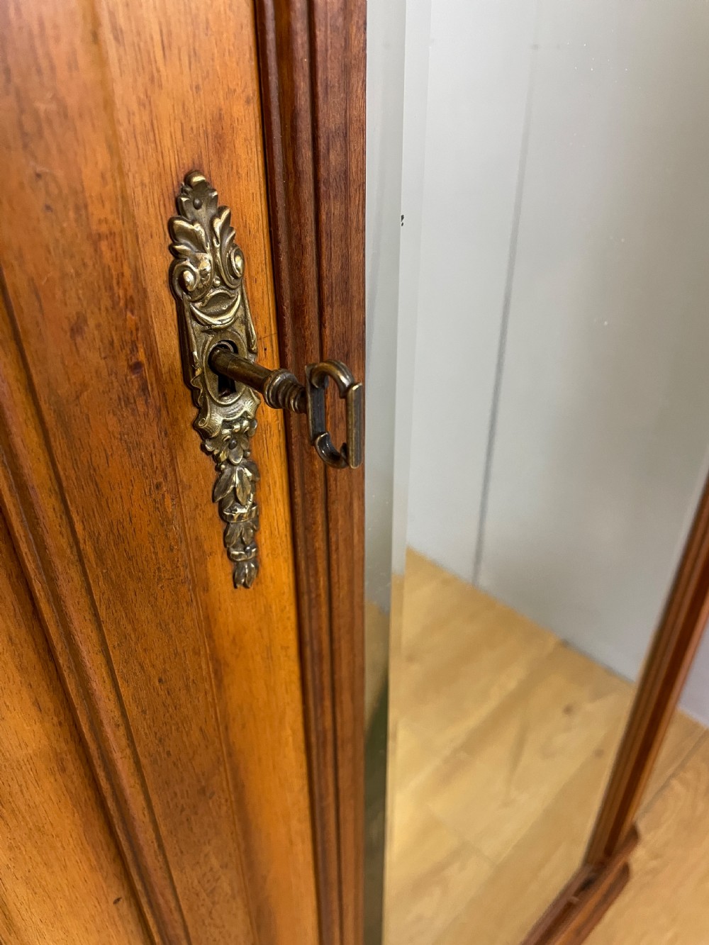 C19TH French walnut armoire on turned feet  View V