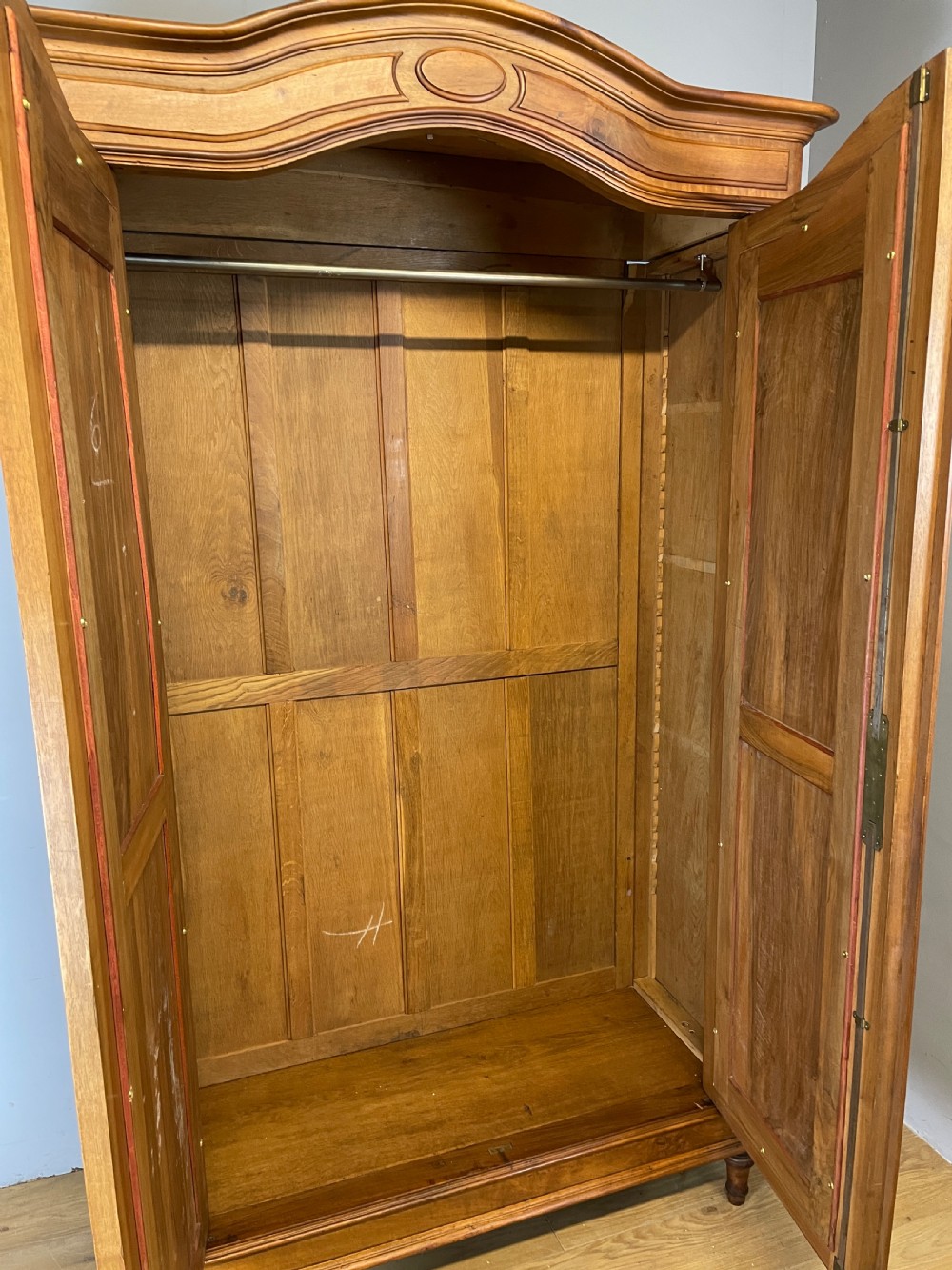 C19TH French walnut armoire on turned feet  View VI