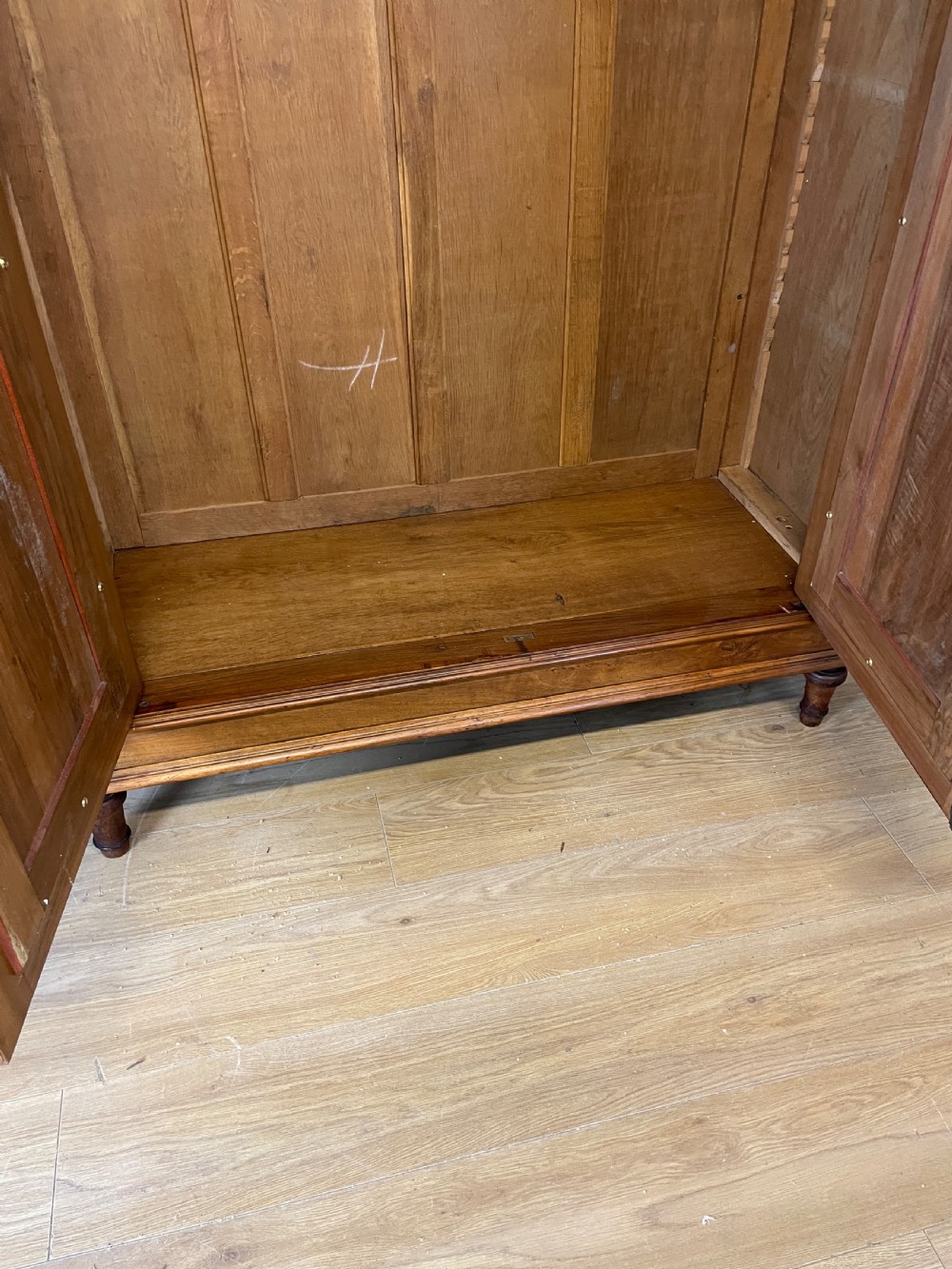 C19TH French walnut armoire on turned feet  View VII