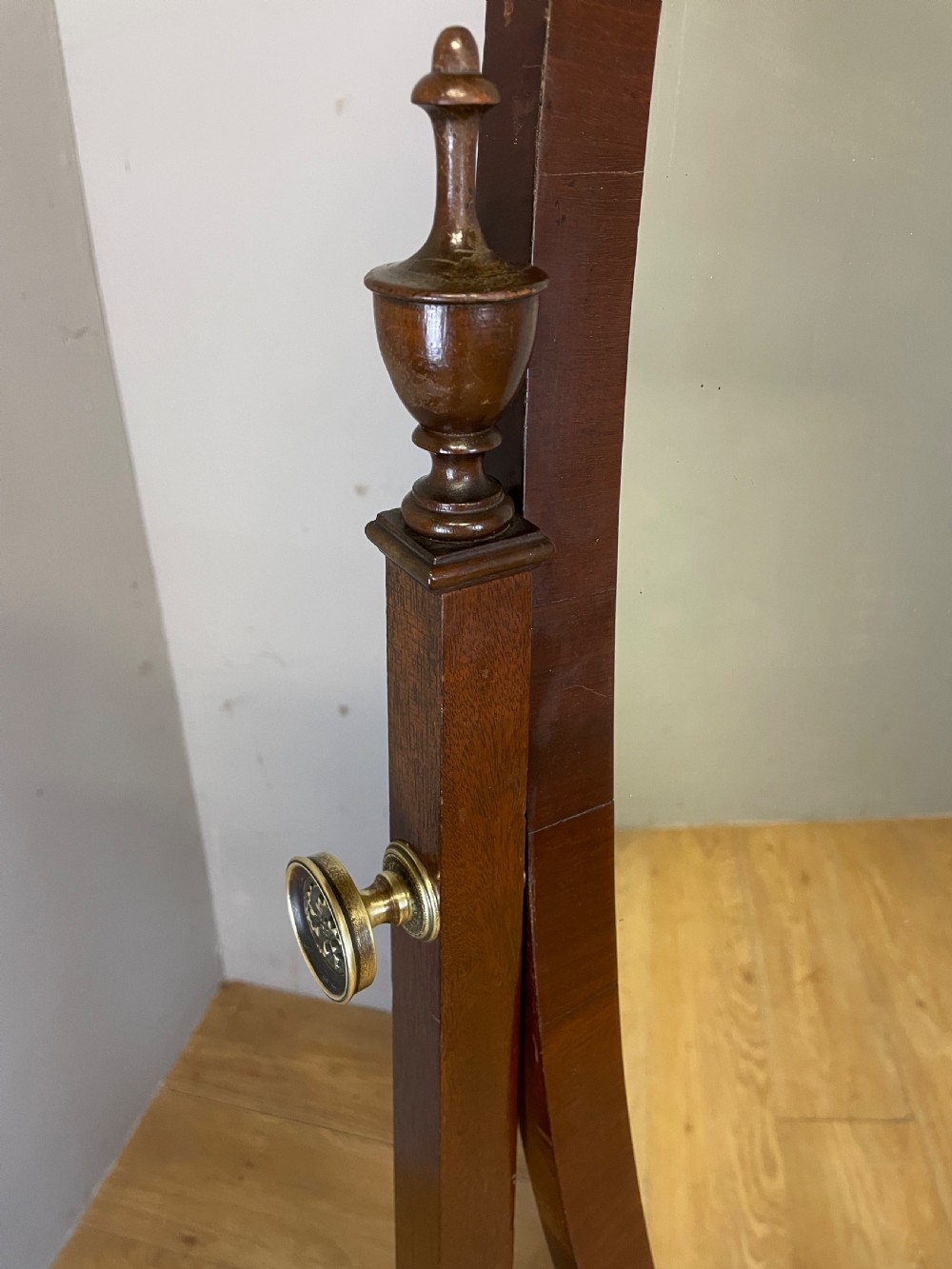 C19TH mahogany cheval mirror  View II