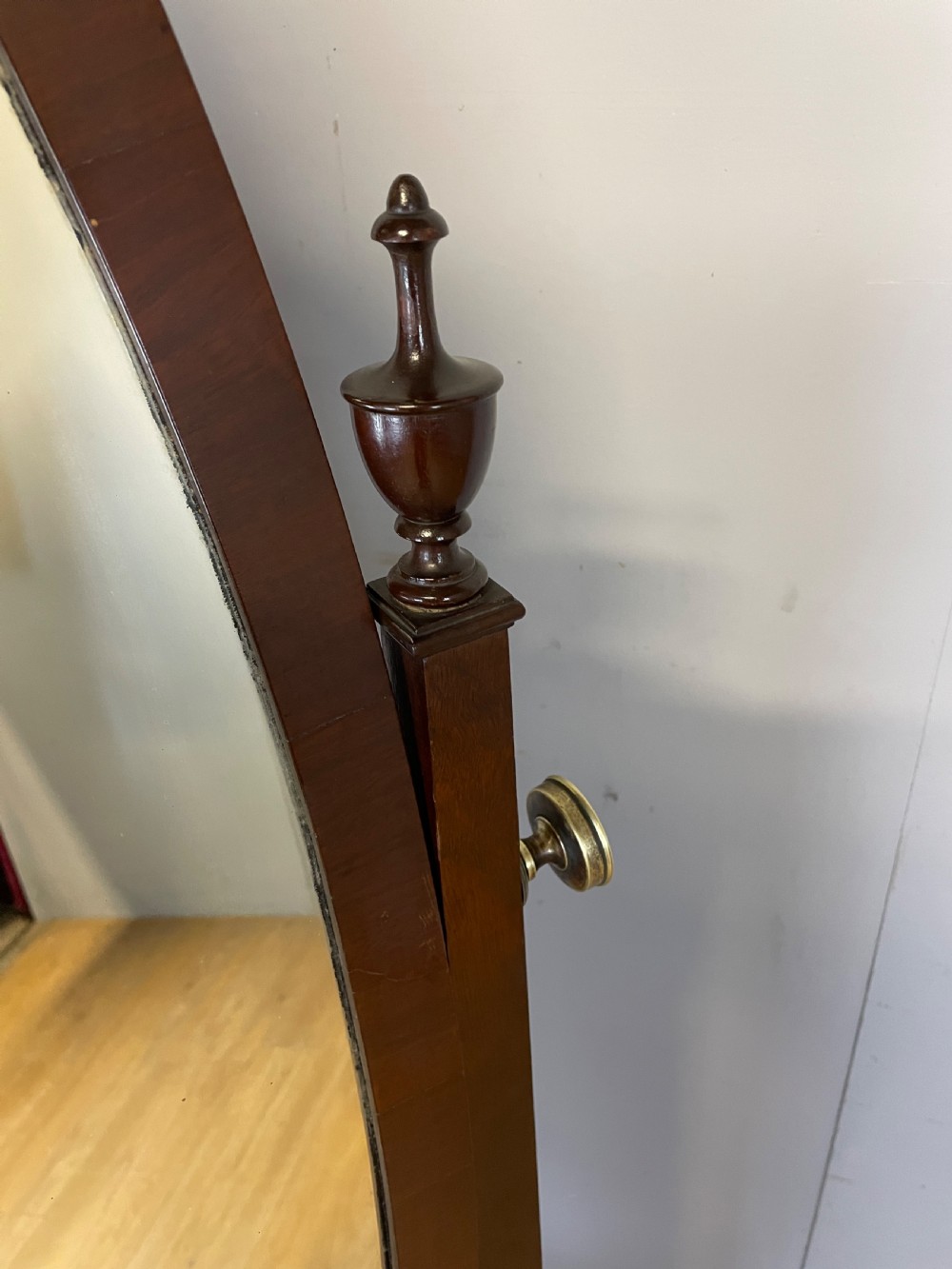 C19TH mahogany cheval mirror  View III
