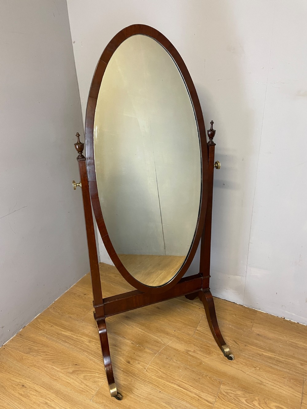 C19TH mahogany cheval mirror  View IV