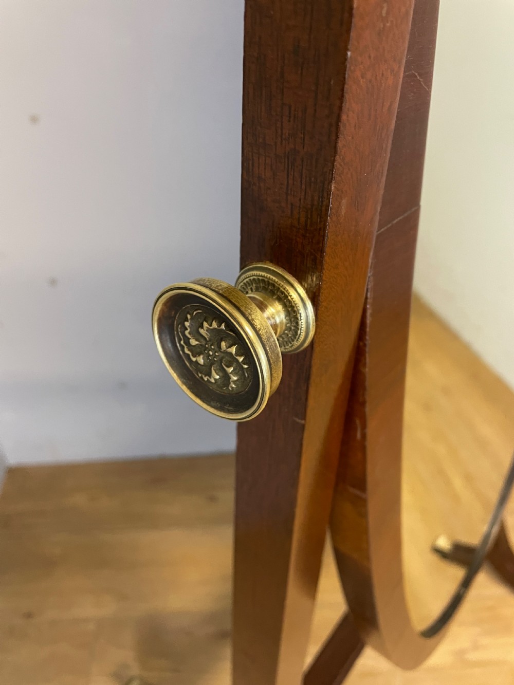 C19TH mahogany cheval mirror  View V