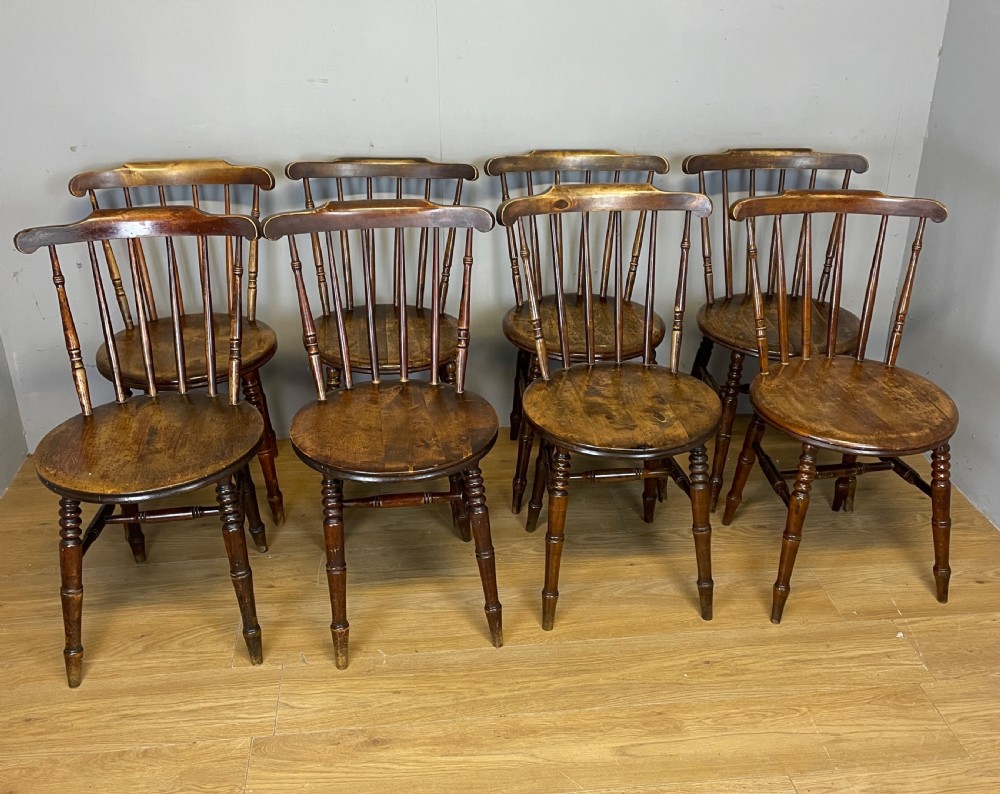 Set of eight ibex kitchen chairs circa 1900 View III