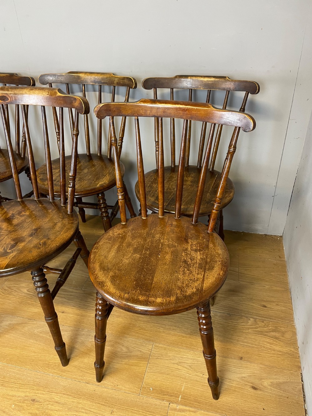 Set of eight ibex kitchen chairs circa 1900 View VII