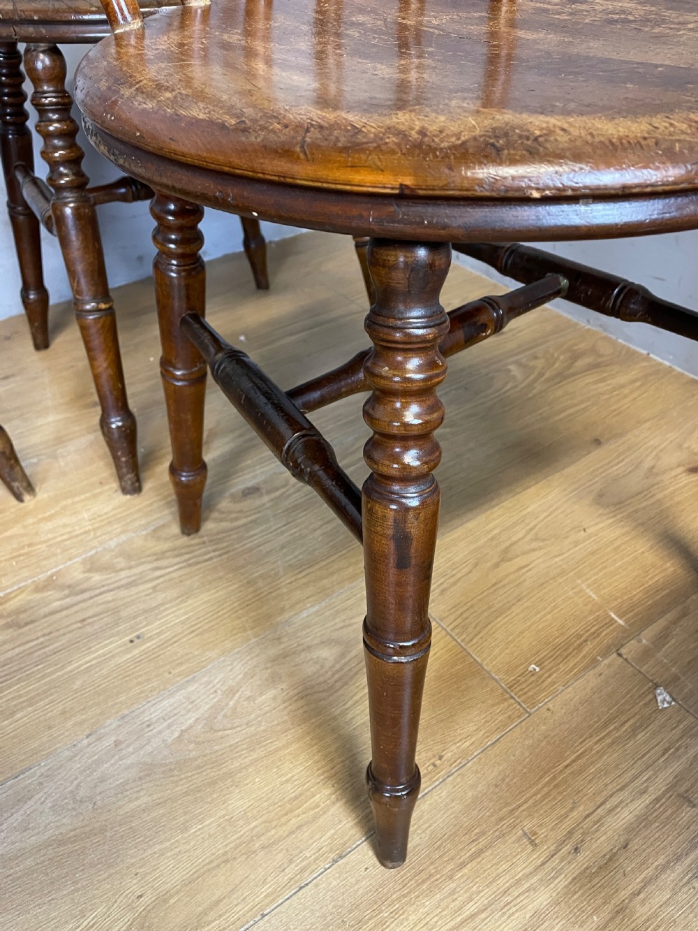 Set of eight ibex kitchen chairs circa 1900 View IX