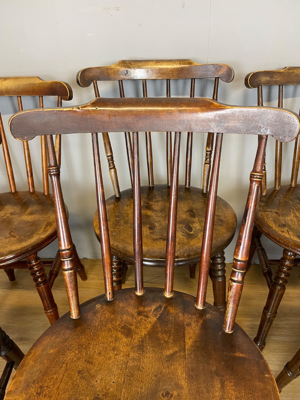 Set of eight ibex kitchen chairs circa 1900 View XI