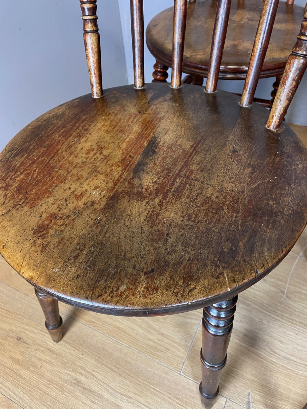 Set of eight ibex kitchen chairs circa 1900 View XII
