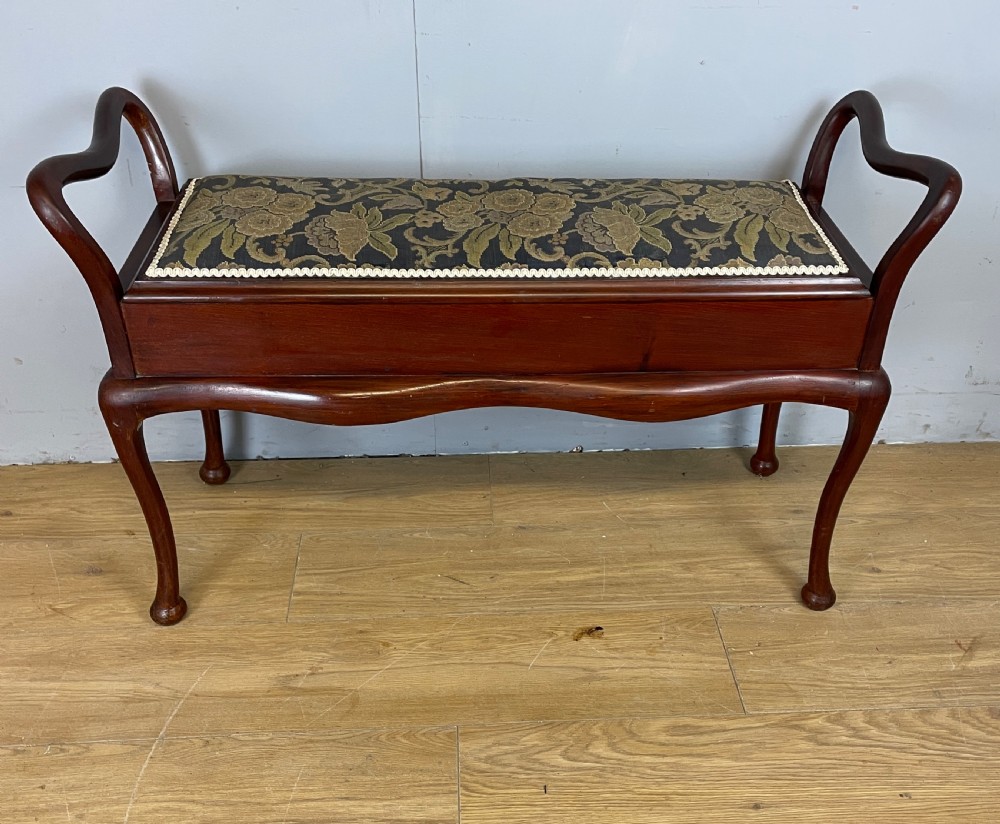 Edwardian mahogany duet stool