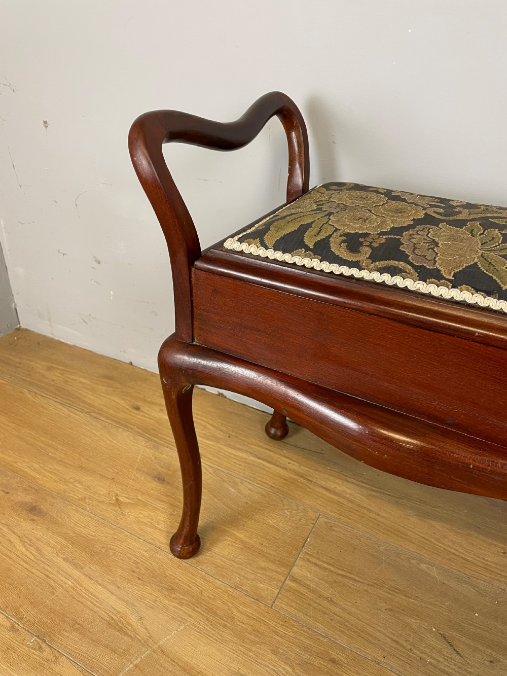 Edwardian mahogany duet stool View IV