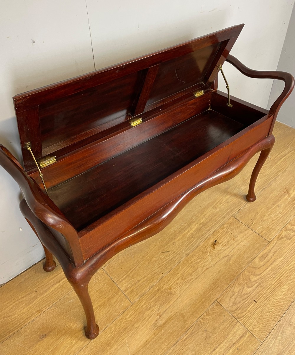 Edwardian mahogany duet stool View V
