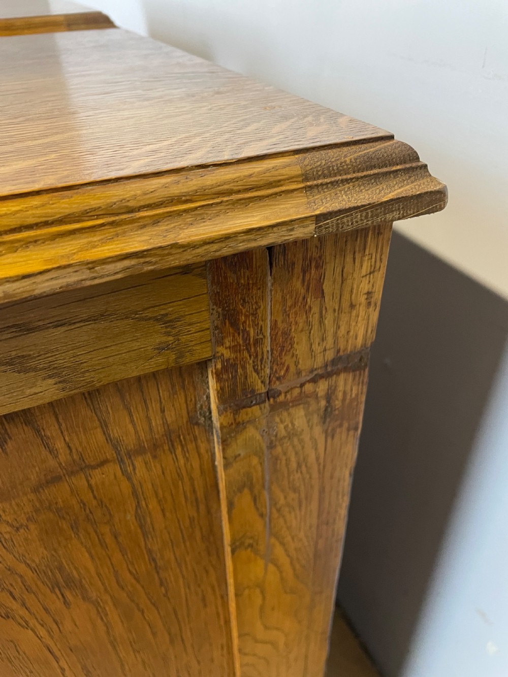 Edwardian golden oak pair of bedside cabinets  View XII