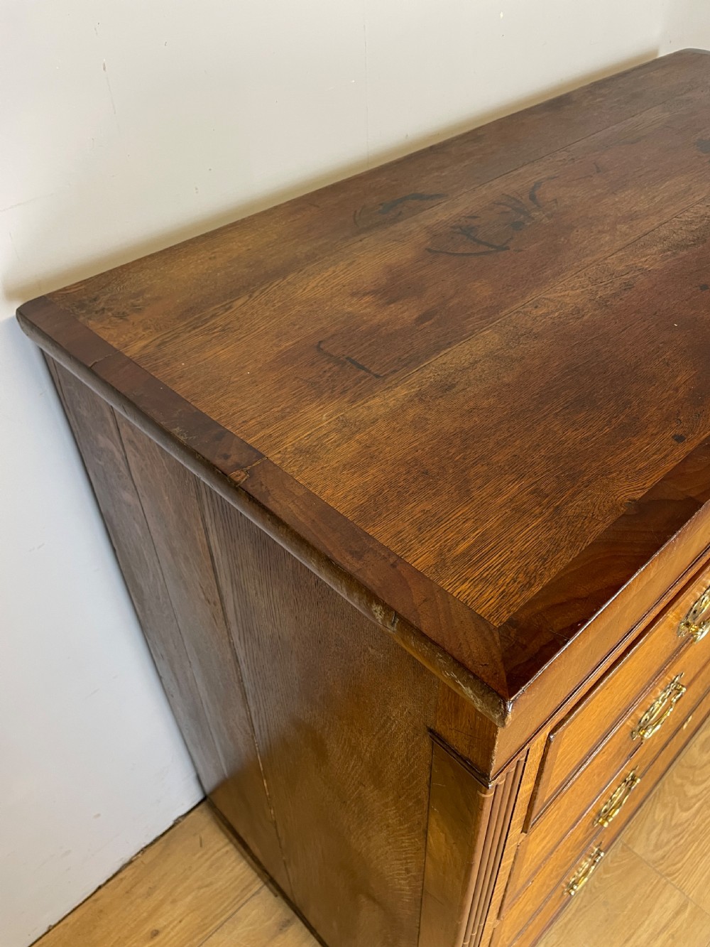 Georgian oak four height chest of drawers  View II