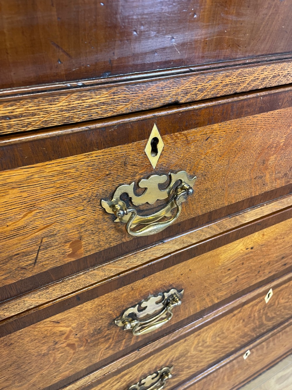 Georgian oak four height chest of drawers  View V