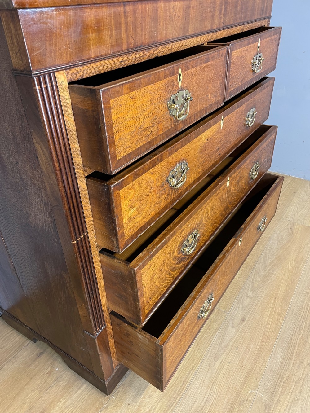 Georgian oak four height chest of drawers  View VI