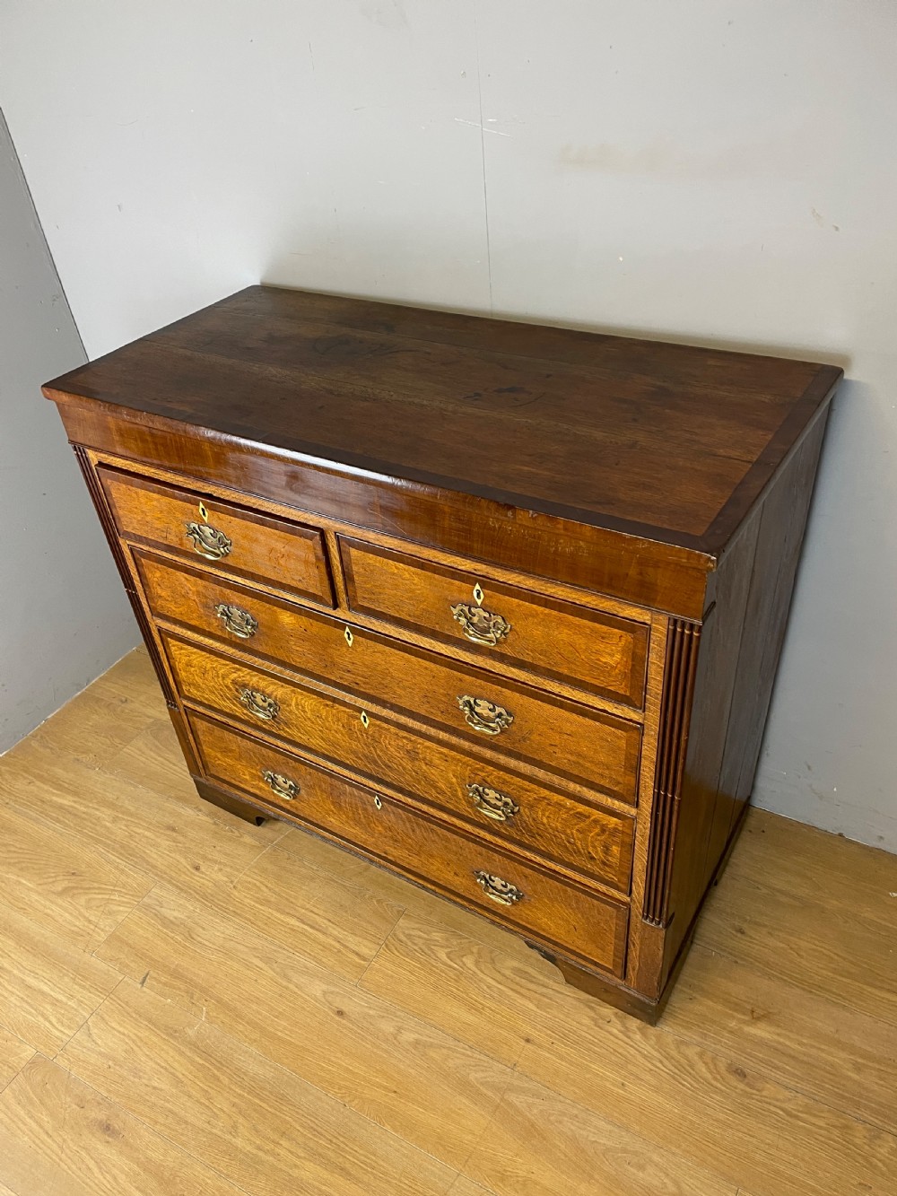 Georgian oak four height chest of drawers  View XIX