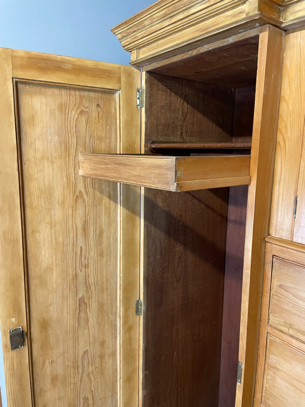 C19TH large pine breakfront wardrobe  View VII