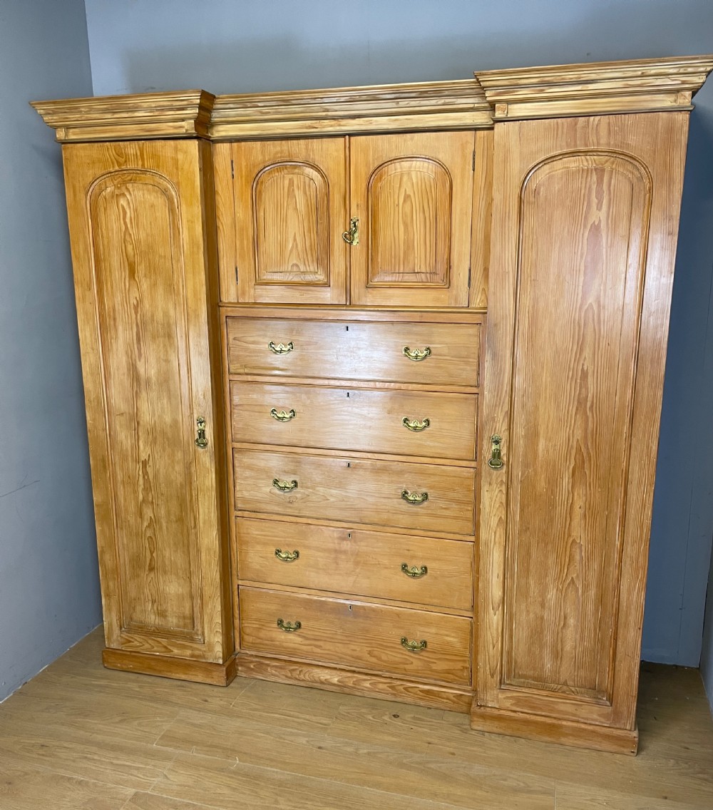 C19TH large pine breakfront wardrobe  View XIII