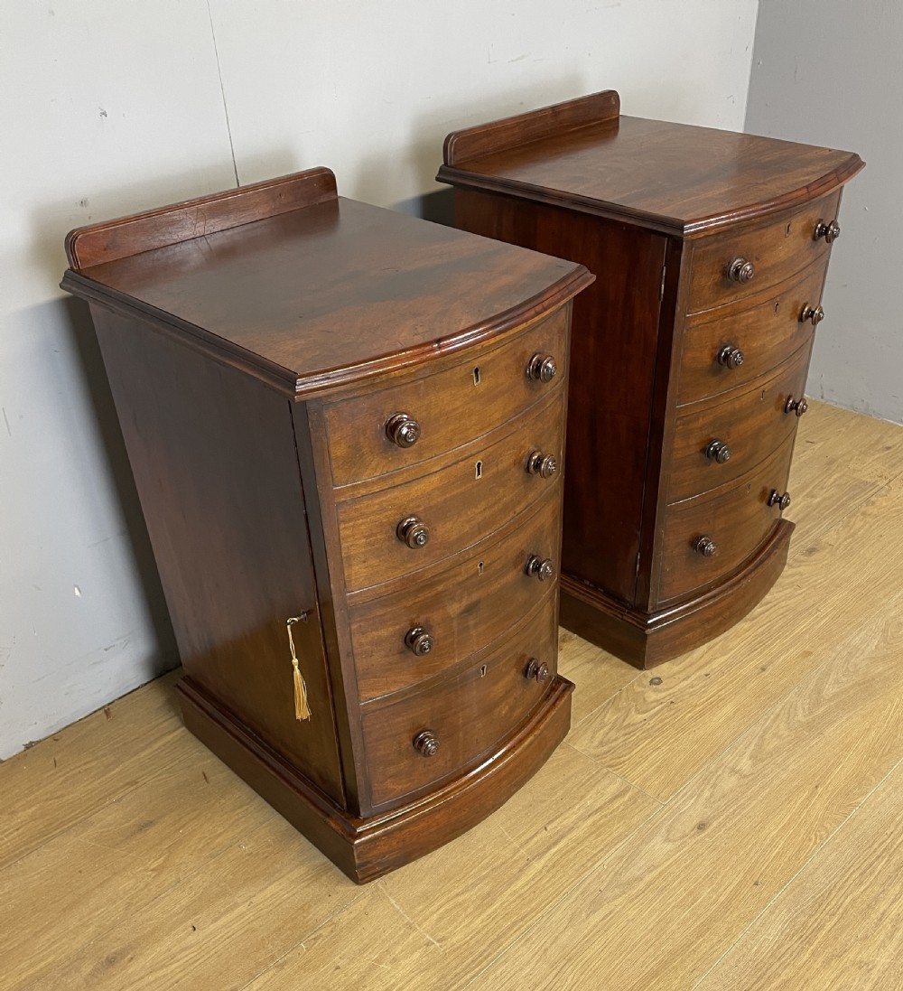 Pair of C19TH mahogany bedside cabinets  View II