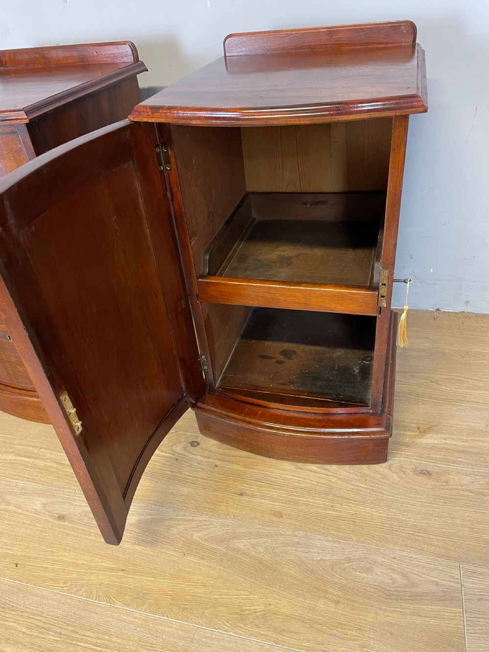 Pair of C19TH mahogany bedside cabinets  View VI