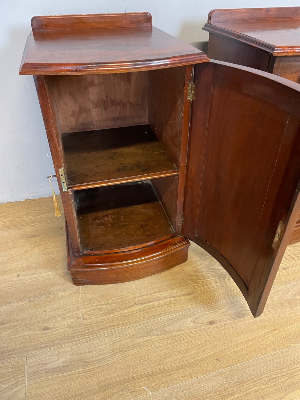 Pair of C19TH mahogany bedside cabinets  View VII