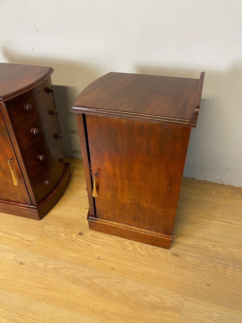 Pair of C19TH mahogany bedside cabinets  View IX