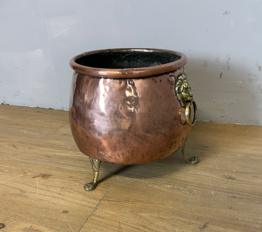 Victorian copper jardiniere with brass handles  View VIII