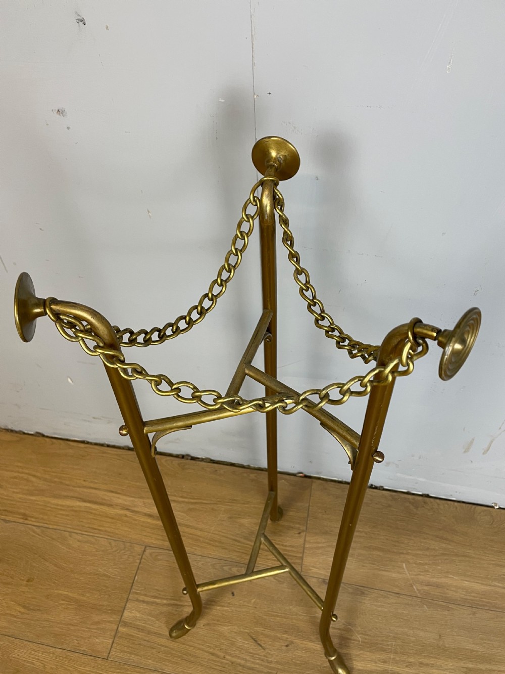 Arts and Crafts solid brass plant stand  View IV