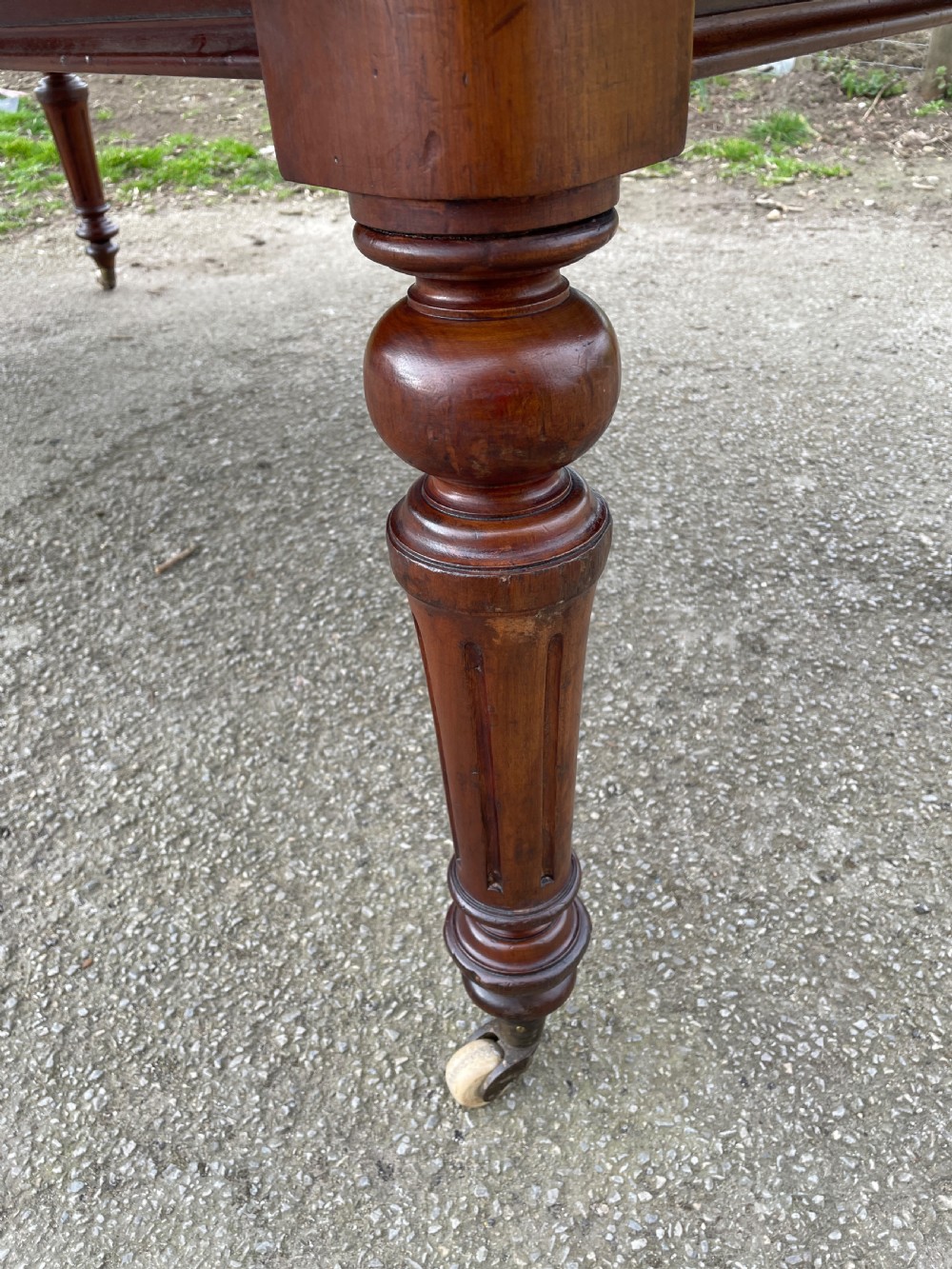 C19TH walnut eight seater wind out dining table  View V