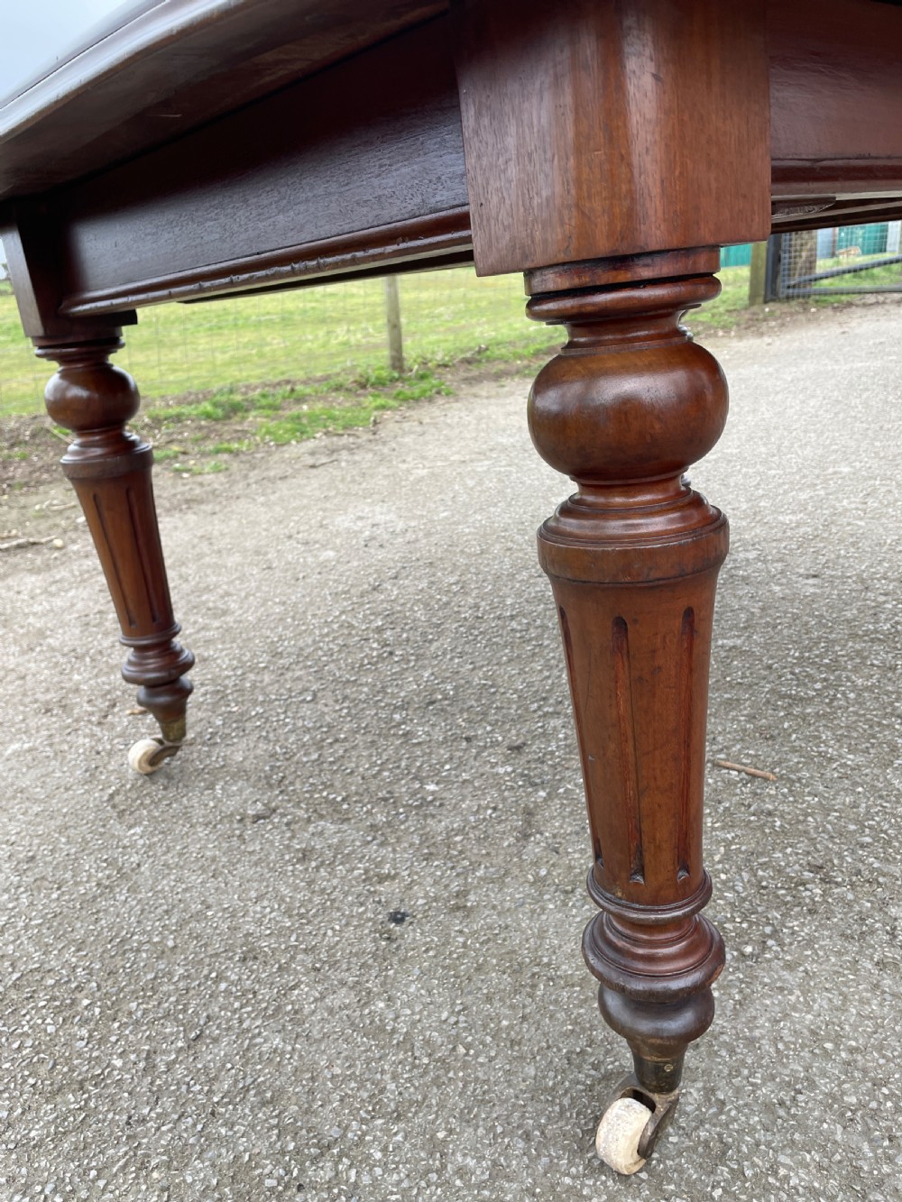 C19TH walnut eight seater wind out dining table  View XV