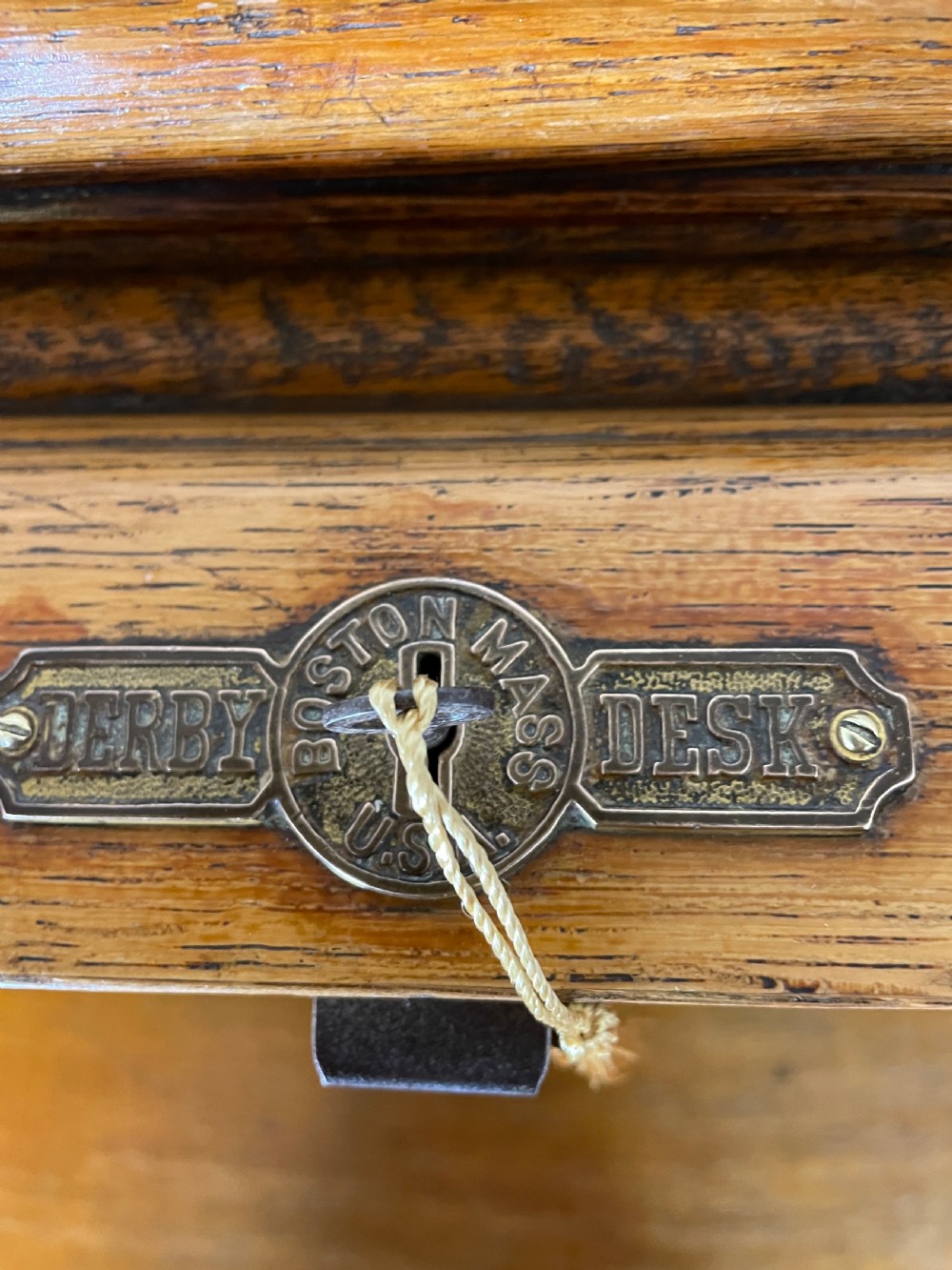 Oak roll top desk by the Derby desk Co USA View VII