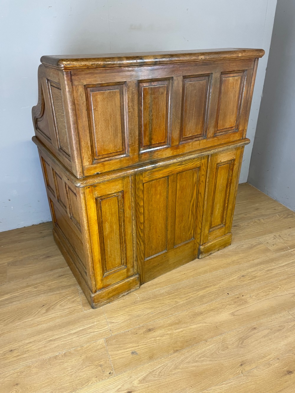 Oak roll top desk by the Derby desk Co USA View X
