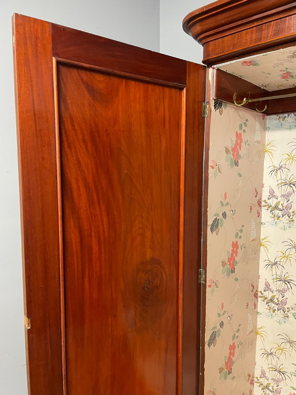 C19TH country house flame mahogany two door double wardrobe  View VII