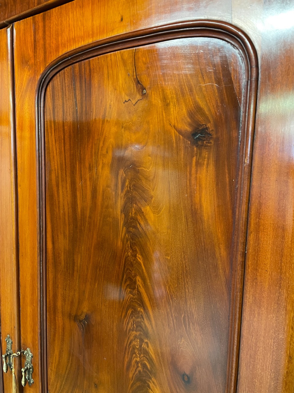 C19TH country house flame mahogany two door double wardrobe  View X