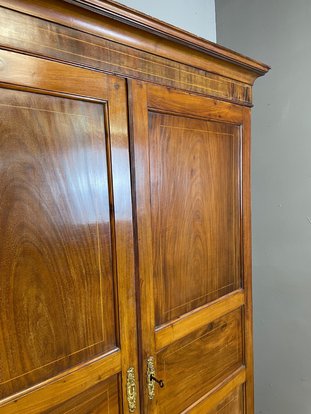 Georgian flame mahogany channel island wardrobe  View V