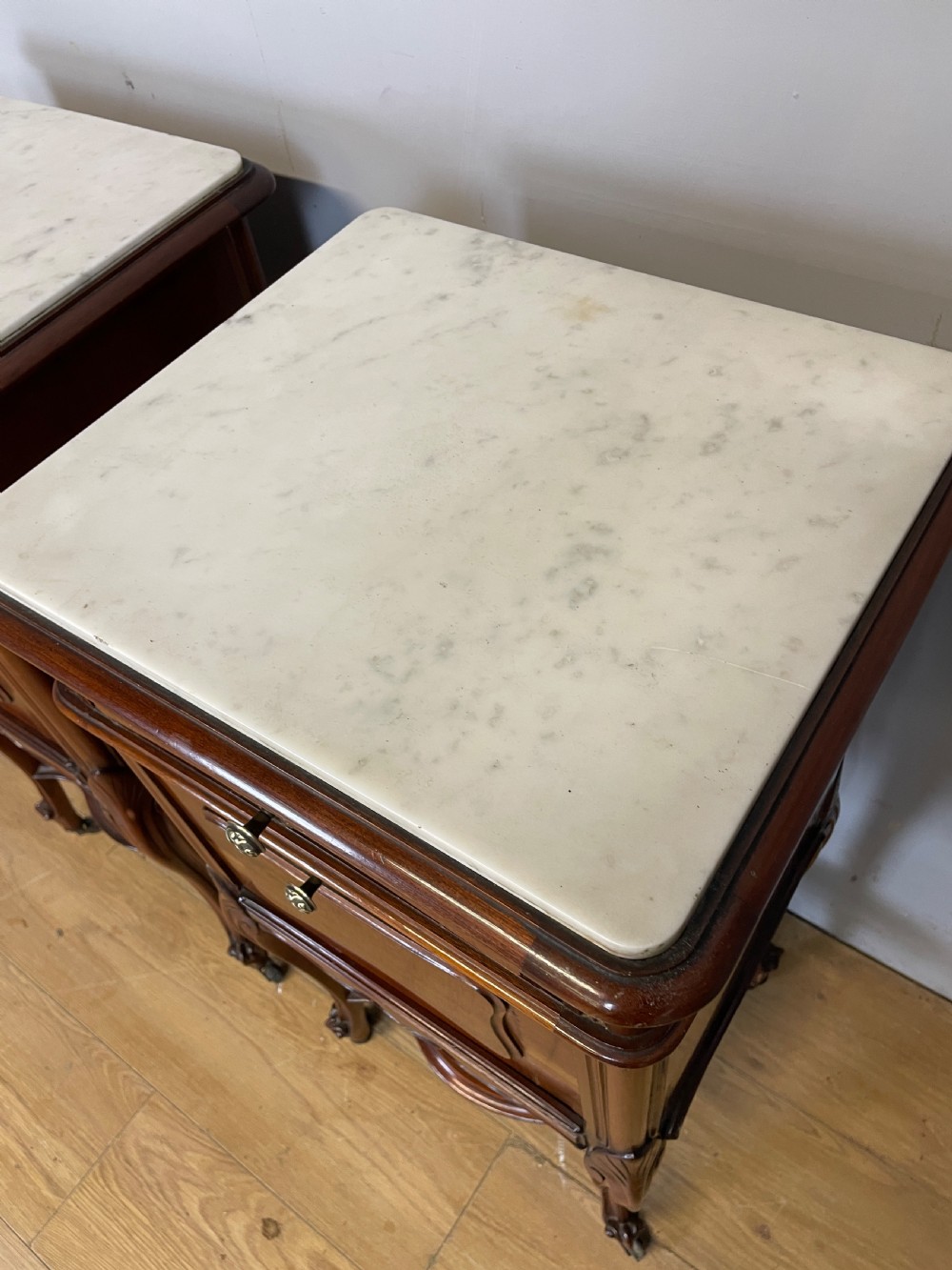 C19TH pair of French mahogany bedside cabinets  View IV