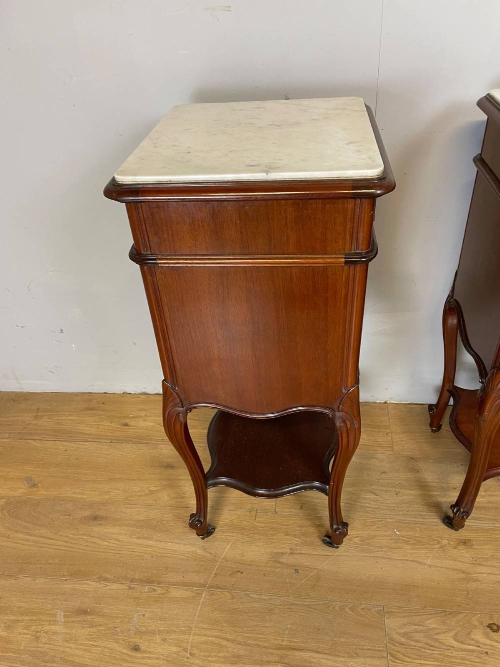 C19TH pair of French mahogany bedside cabinets  View VI
