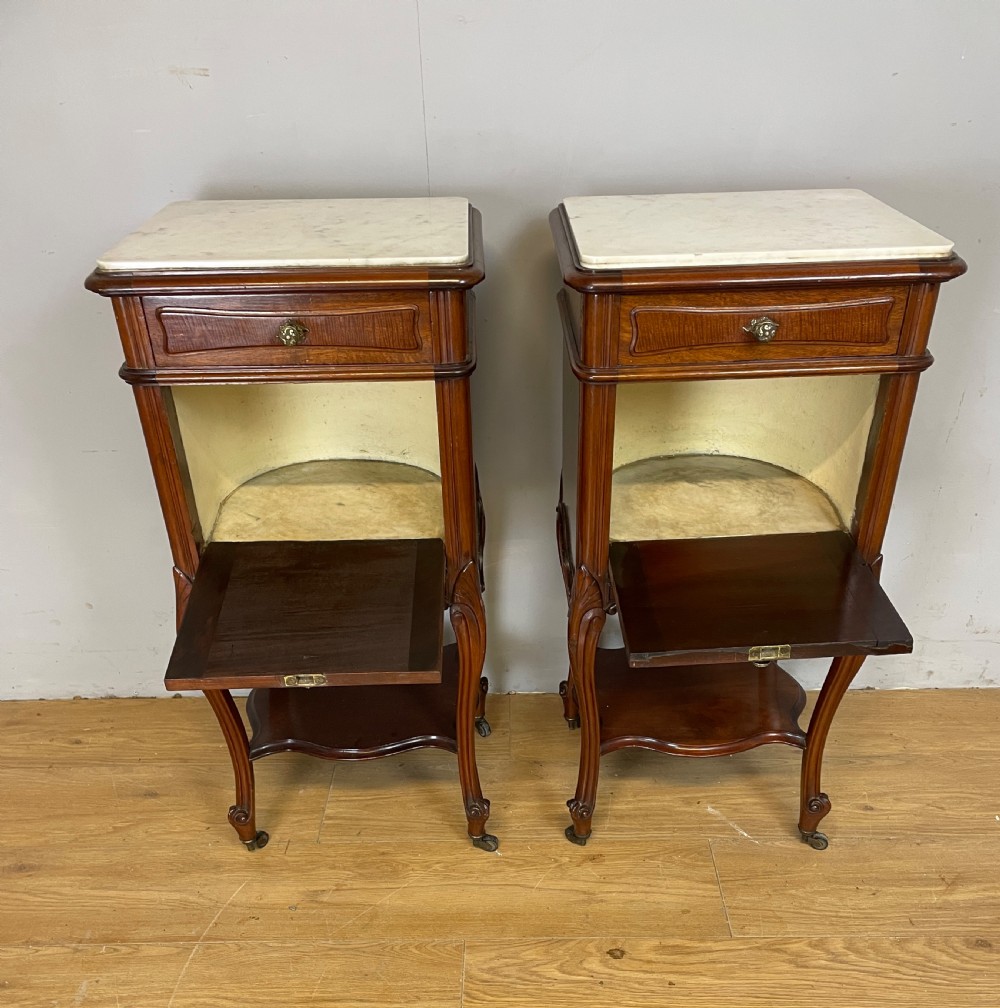 C19TH pair of French mahogany bedside cabinets  View VII