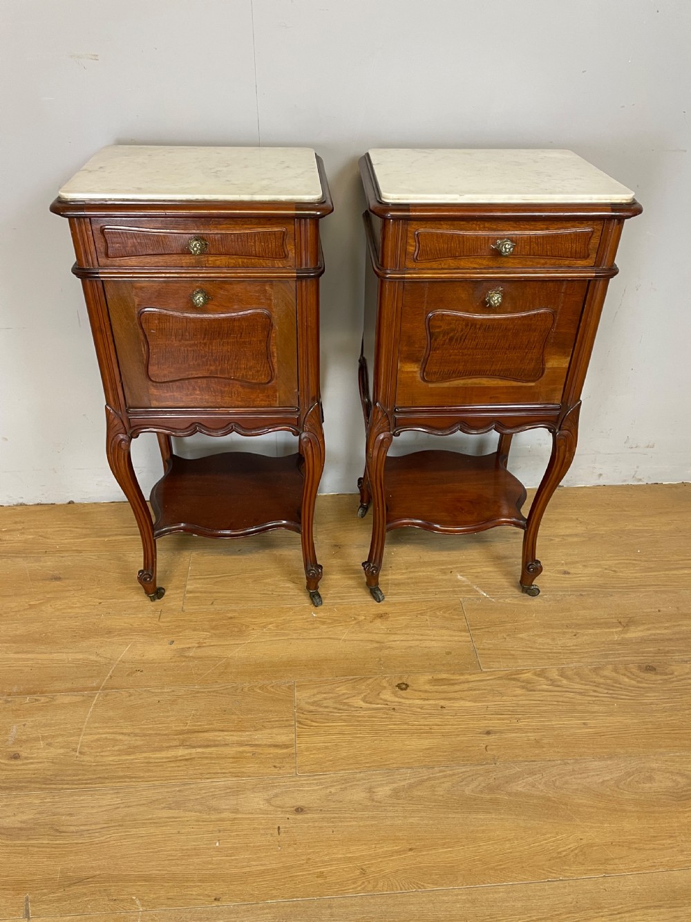 C19TH pair of French mahogany bedside cabinets  View XIII