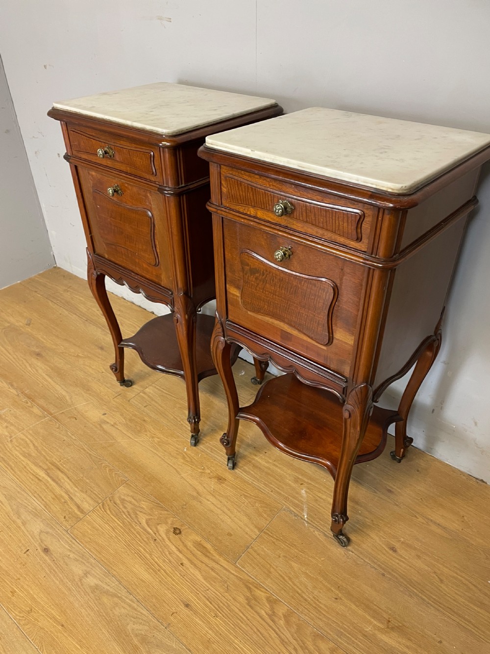 C19TH pair of French mahogany bedside cabinets  View XIV