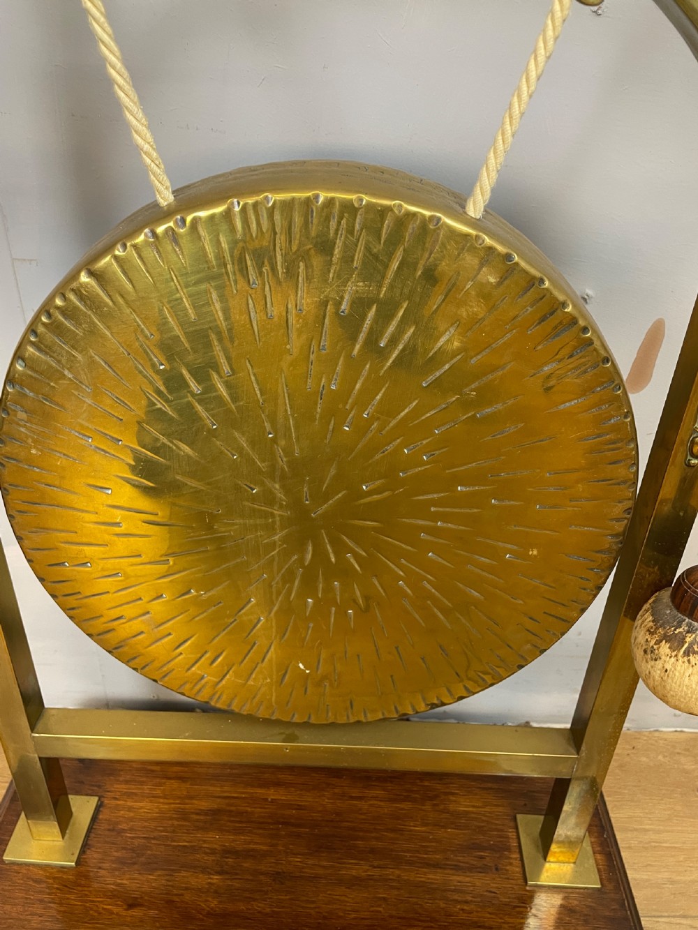 Edwardian brass country house dinner gong  View VII